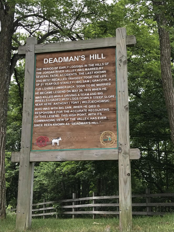 Deadmans Hill Jordan River Pathway Backpacking Michigan Hiking History