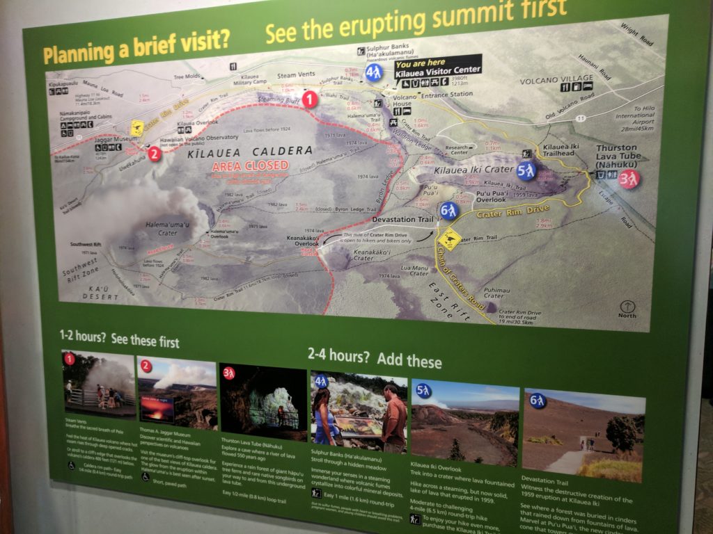 volcano national park visitor center map