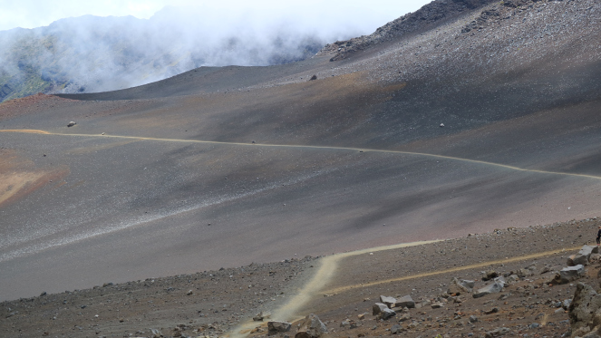 sliding sands trail haleakala maui hawaii national park hiking